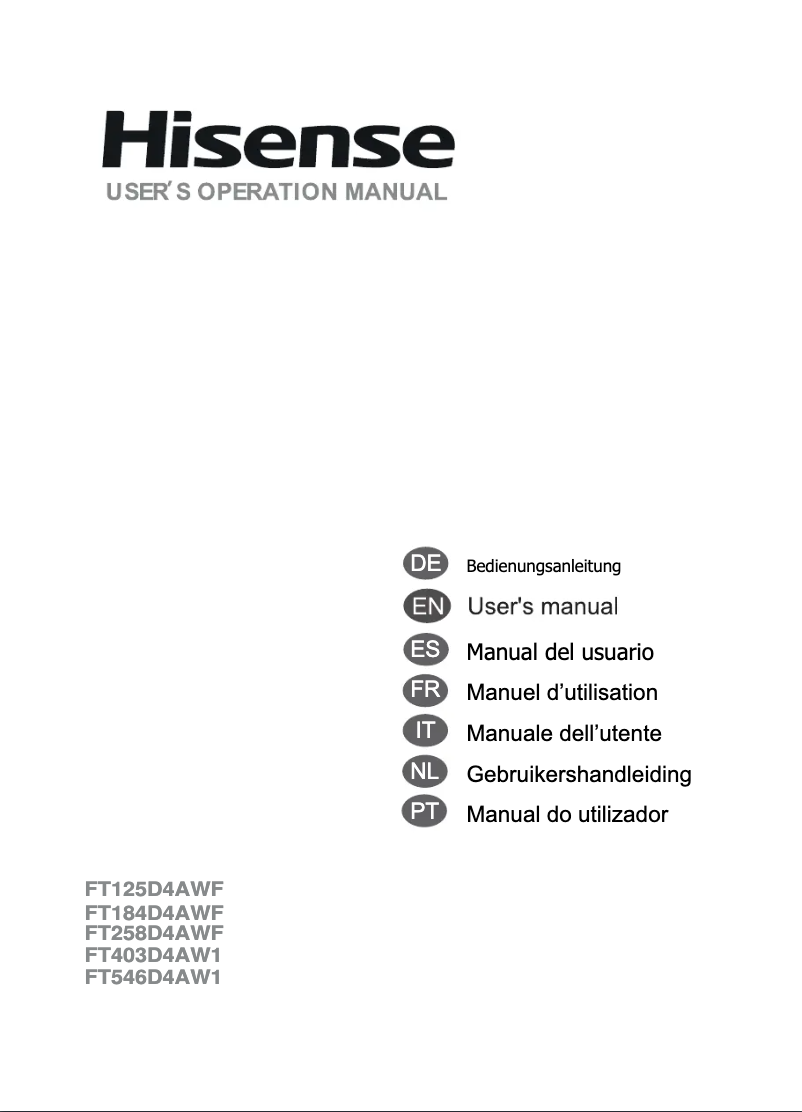 Page n°1 - Manuel utilisateur Hisense FT125D4AWF