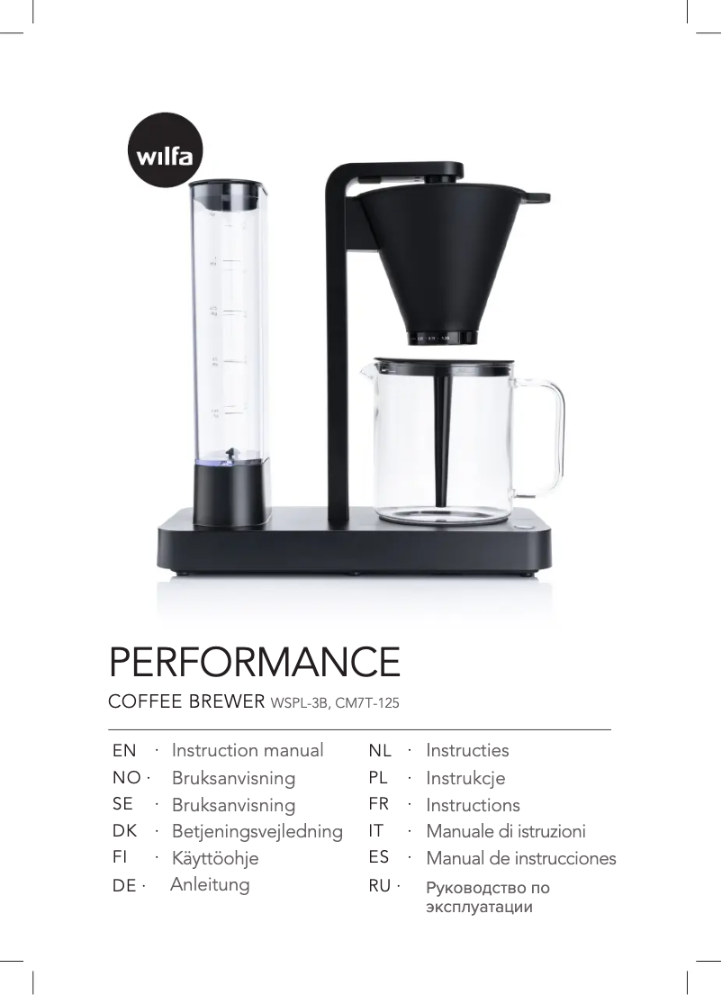 Page 1 de la notice Manuel utilisateur Wilfa Performance CM7T-125