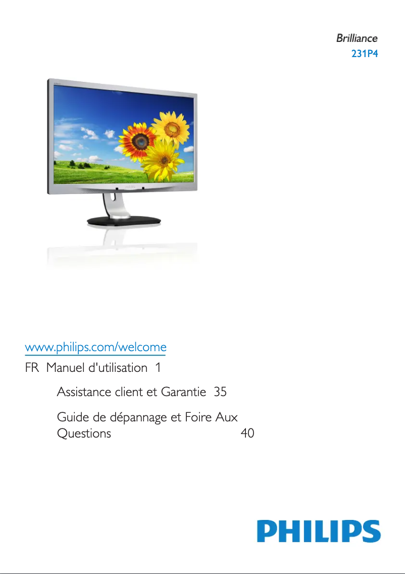 Page n°1 - Manuel utilisateur Philips Brilliance 231P4QUPEB
