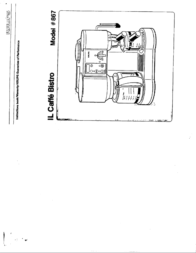 Imagen de la primera página del manual del dispositivo 867 Bistro