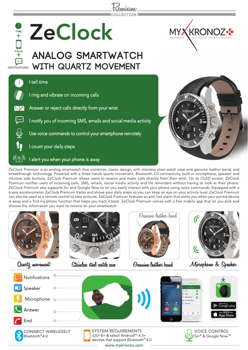 Page n°1 - Fiche technique MyKronoz ZeClock Premium