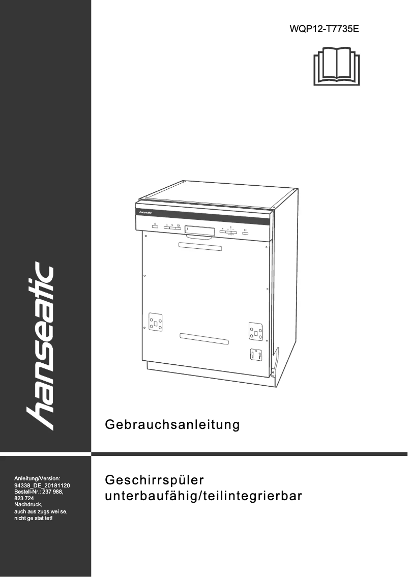 Image de la première page du manuel de l'appareil WQP12-T7735E