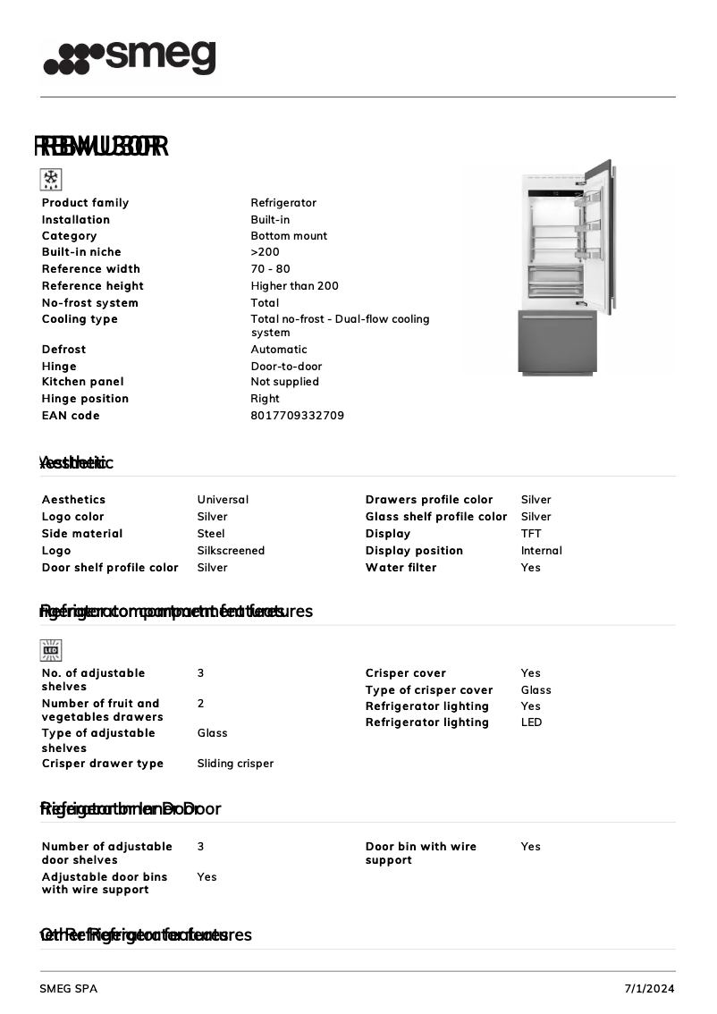 Page n°1 - Fiche technique Smeg RBMU30R