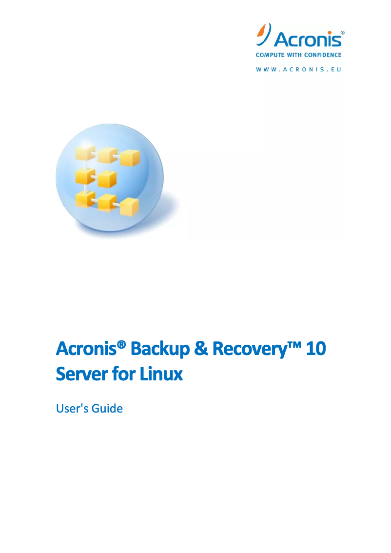 Image de la première page du manuel de l'appareil Backup & Recovery 10 Server (Linux)
