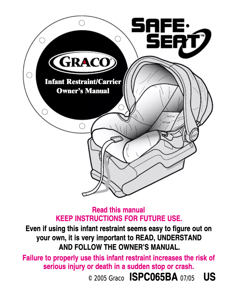 Image de la première page du manuel de l'appareil Infant SafeSeat