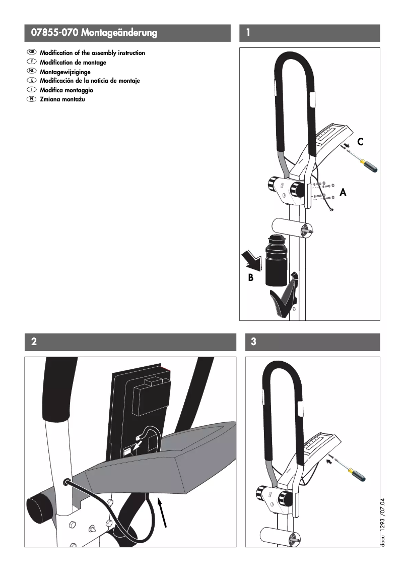 Page 1 de la notice Manuel utilisateur Kettler Cosmos