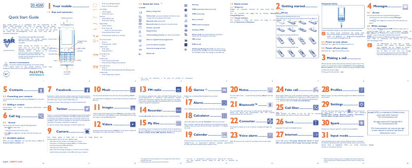 Image de la première page du manuel de l'appareil One Touch 20.45M