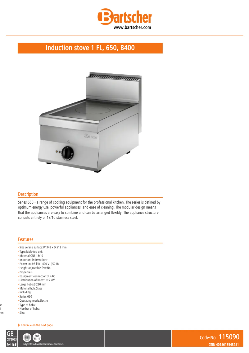 Image de la première page du manuel de l'appareil 115090