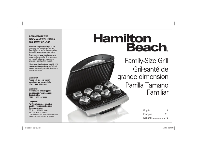 Página 1 del manual Manual de usuario Hamilton Beach 25370