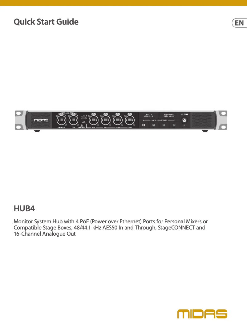 Image de la première page du manuel de l'appareil HUB4