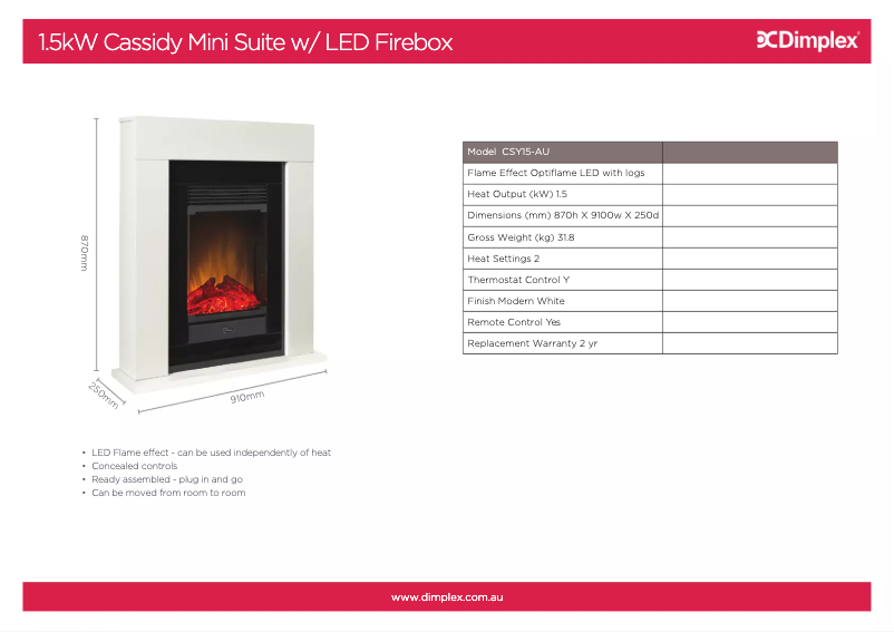 Image de la première page du manuel de l'appareil Cassidy CSY15-AU