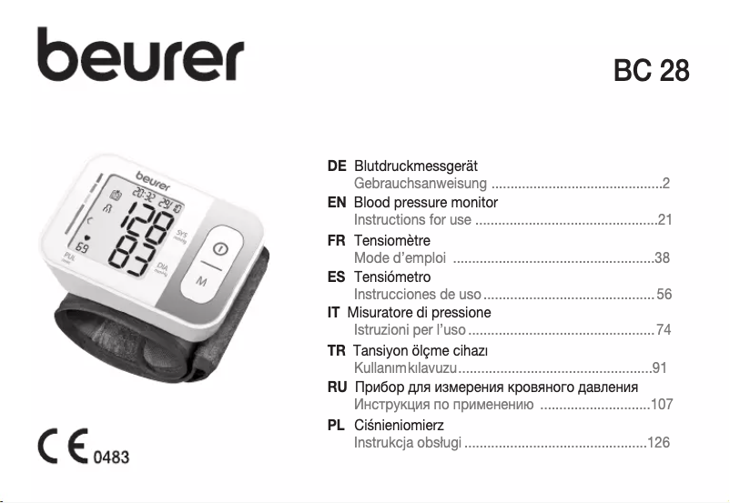 Image de la première page du manuel de l'appareil BC 28