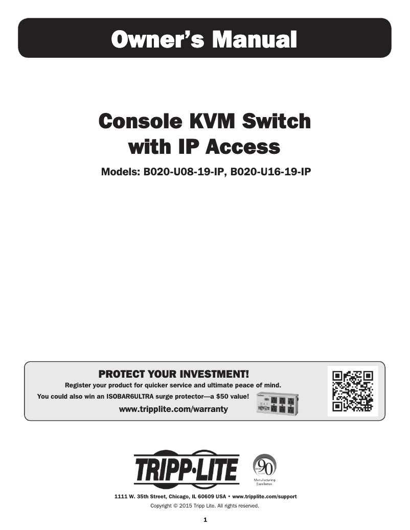 Page n°1 - Manuel utilisateur Tripp Lite NetDirector B020-U16-19-IP