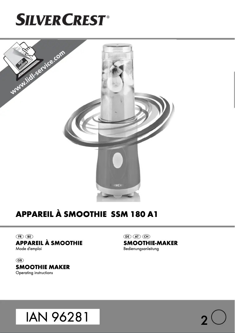Page 1 de la notice Manuel utilisateur SilverCrest SSM 180 A1