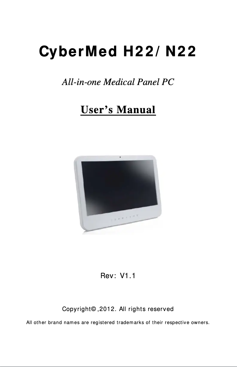 Page n°1 - Manuel utilisateur Cybernet CyberMed H22