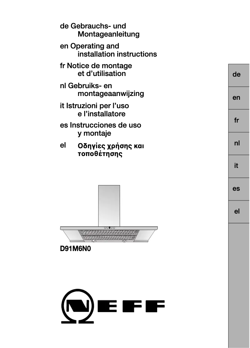 Page 1 de la notice Manuel utilisateur Neff D91M6N0