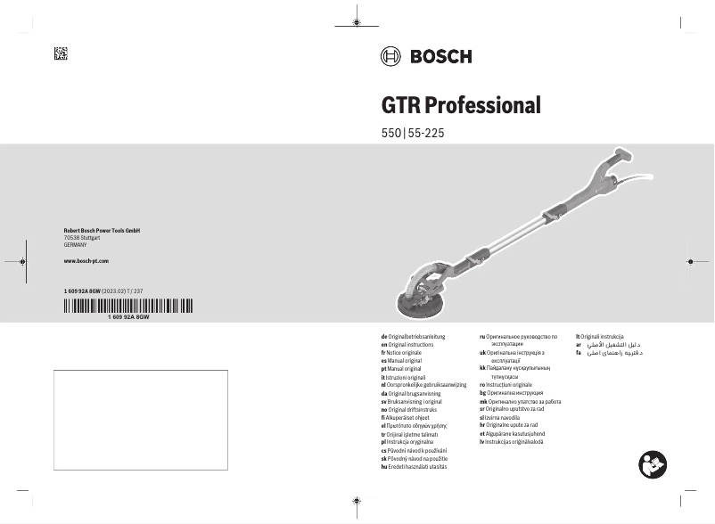 Image de la première page du manuel de l'appareil GTR 550 Professional