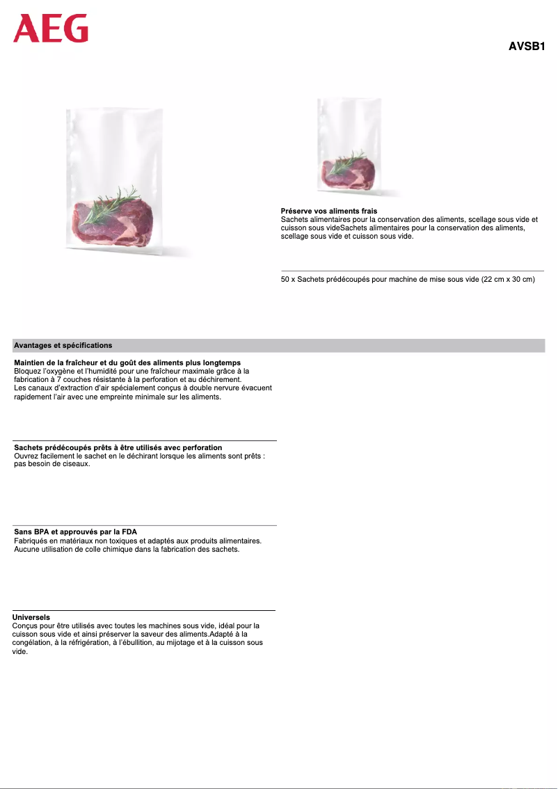 Image de la première page du manuel de l'appareil AVSB1