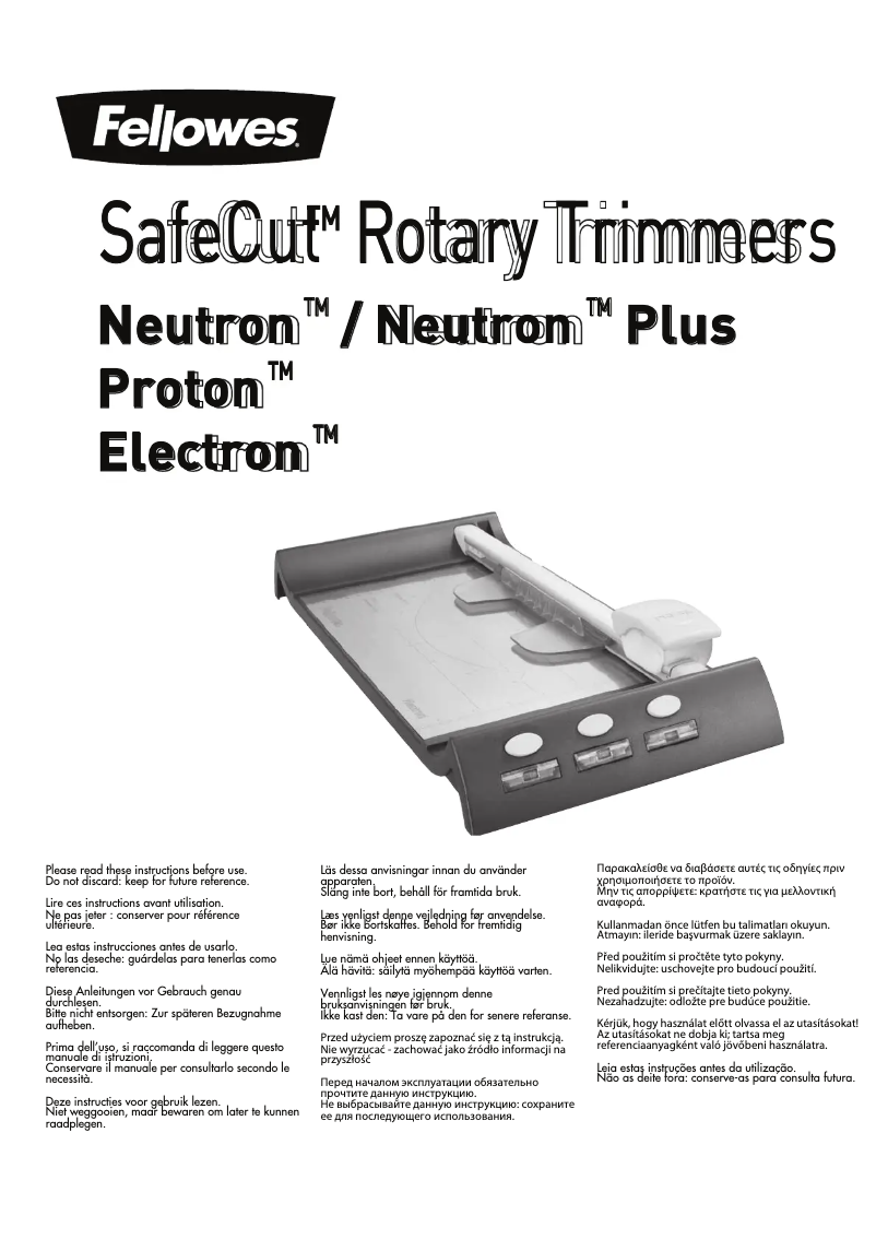 Image de la première page du manuel de l'appareil Neutron A4