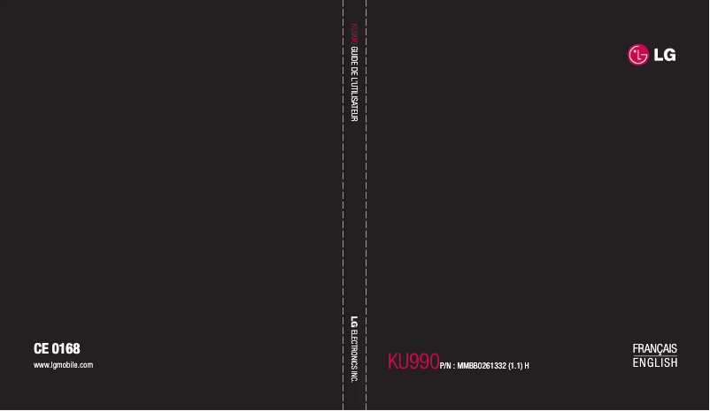 Page 1 de la notice Manuel utilisateur LG KU990