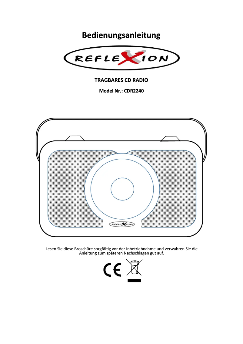 Page n°1 - Manuel utilisateur Reflexion CDR2240