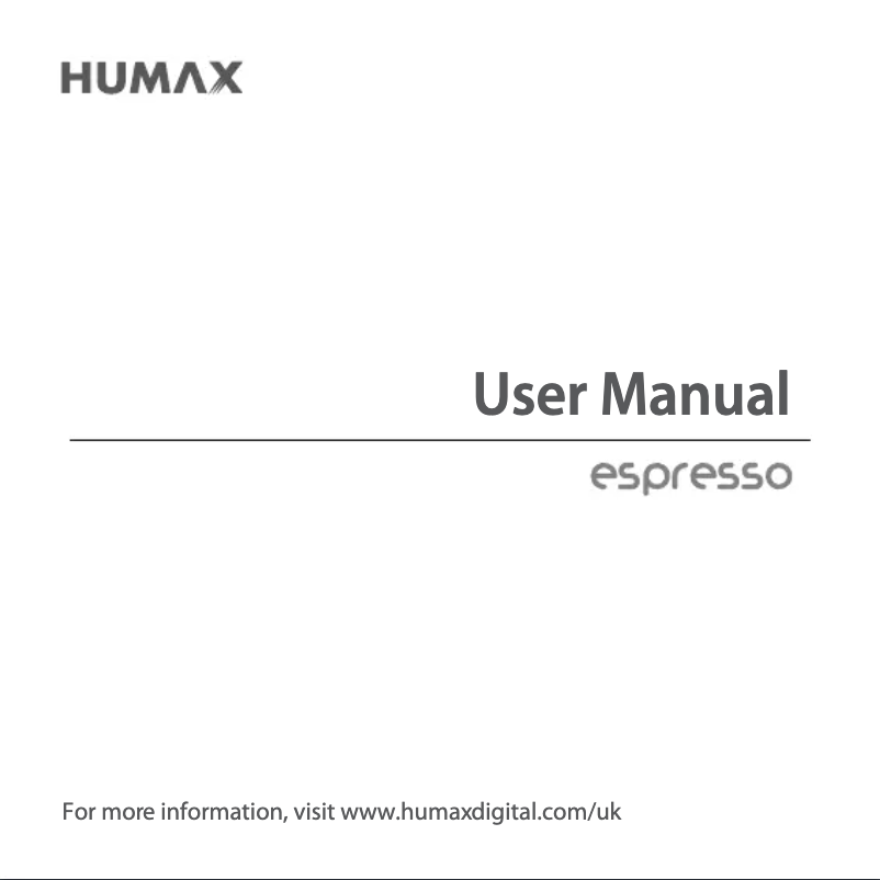 Page n°1 - Manuel utilisateur Humax H3 Espresso