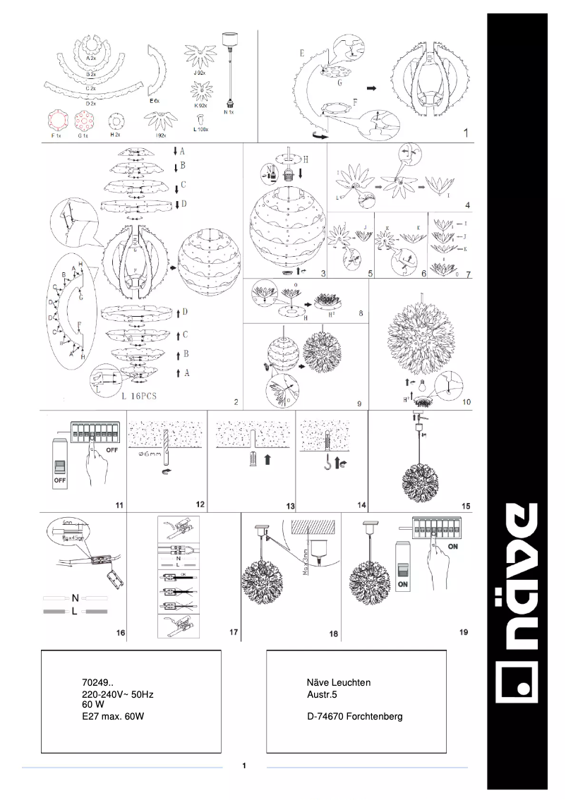Page n°1 - Manuel utilisateur Näve Flowery Meadow