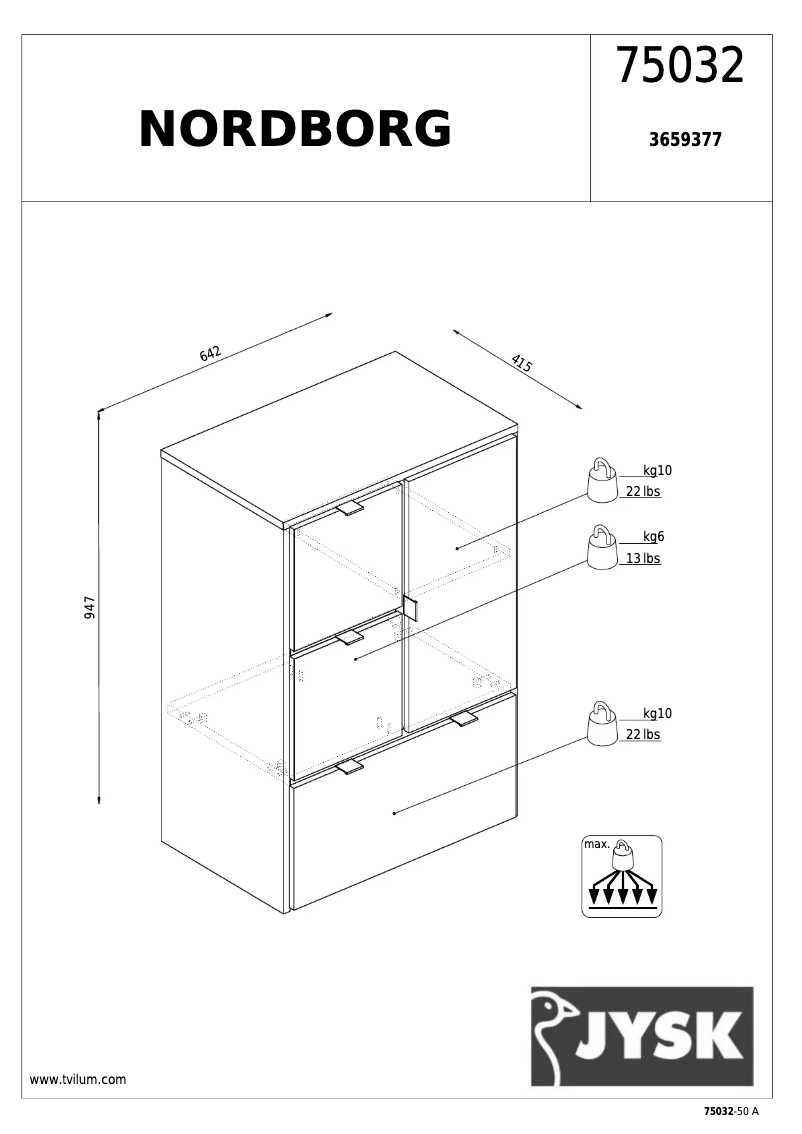 Page n°1 - Manuel utilisateur JYSK Nordborg (64x96x40)
