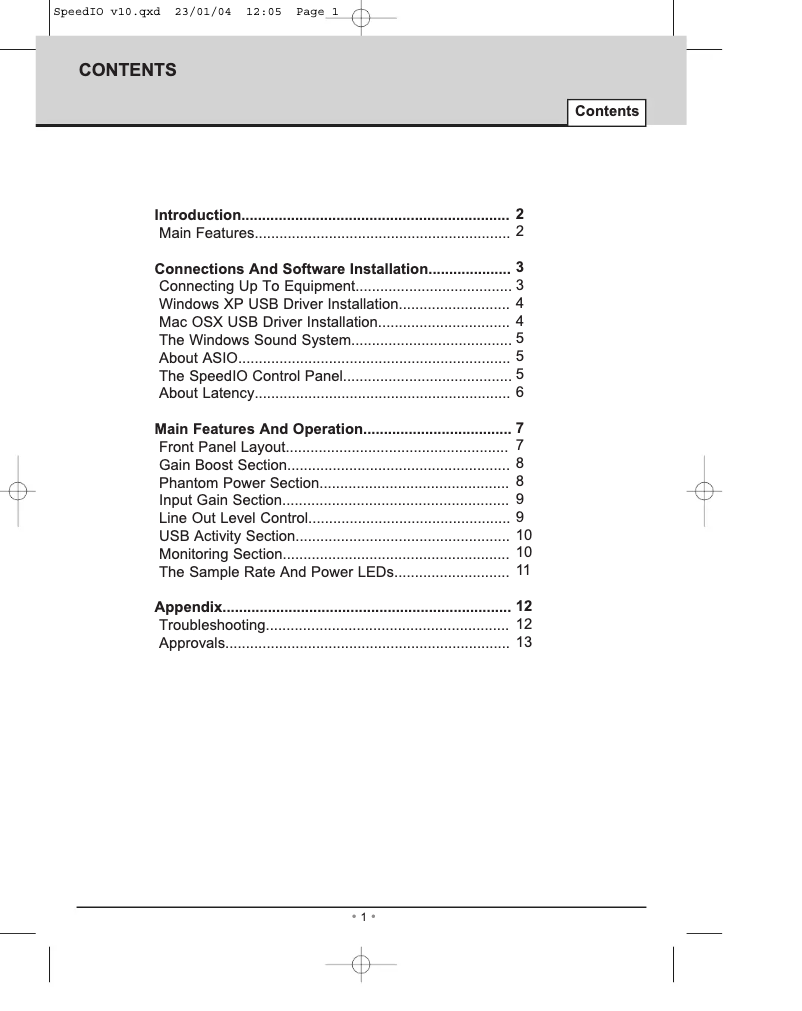 Page n°1 - Manuel utilisateur Novation Speedio
