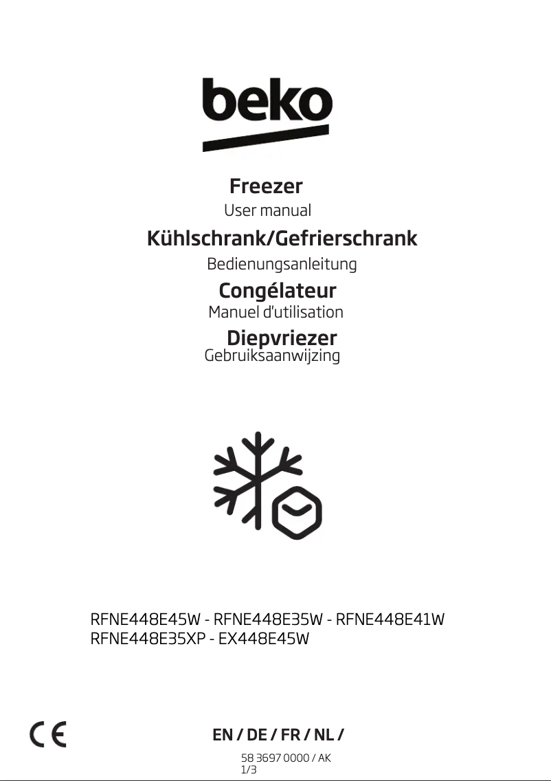 Page n°1 - Manuel utilisateur Beko RFNE448E41W