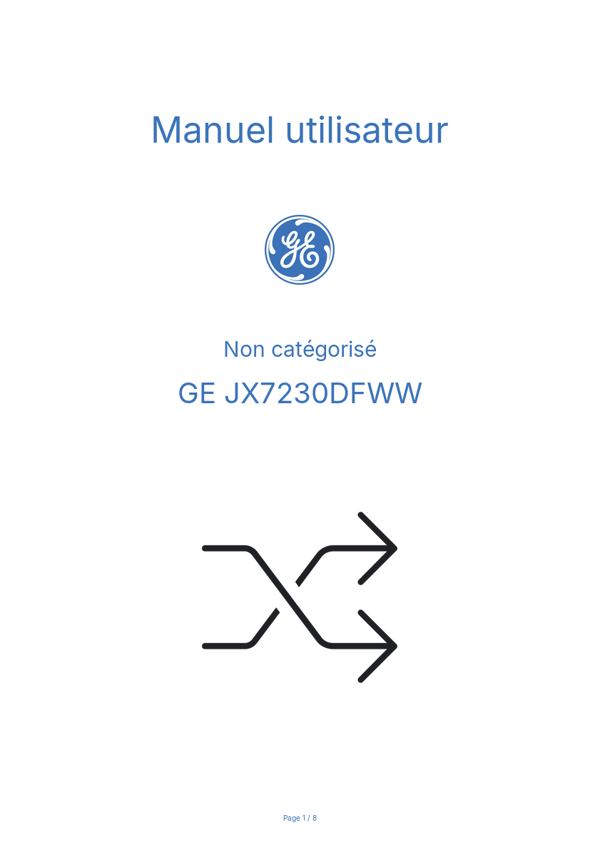 Image de la première page du manuel de l'appareil JX7230DFWW