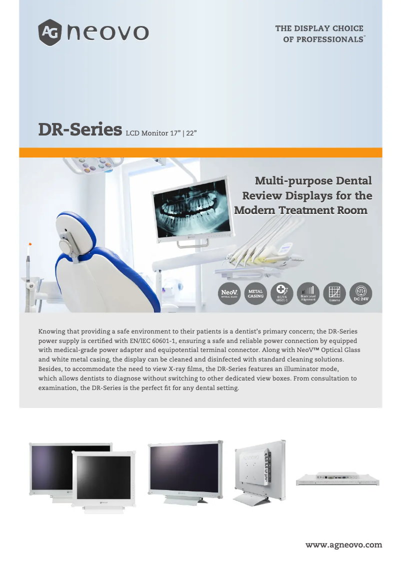 Page 1 de la notice Fiche technique AG Neovo DR-17G