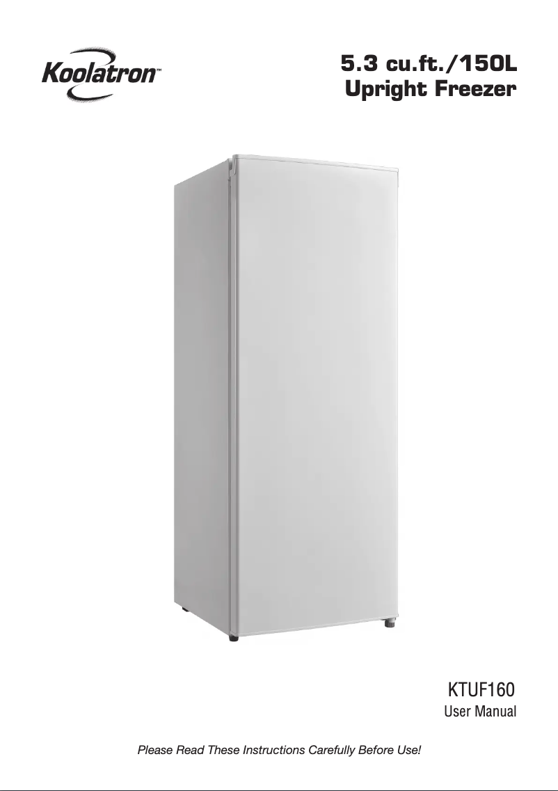 Page n°1 - Manuel utilisateur Koolatron KTUF160