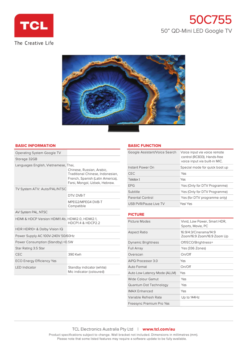 Image de la première page du manuel de l'appareil 50C755