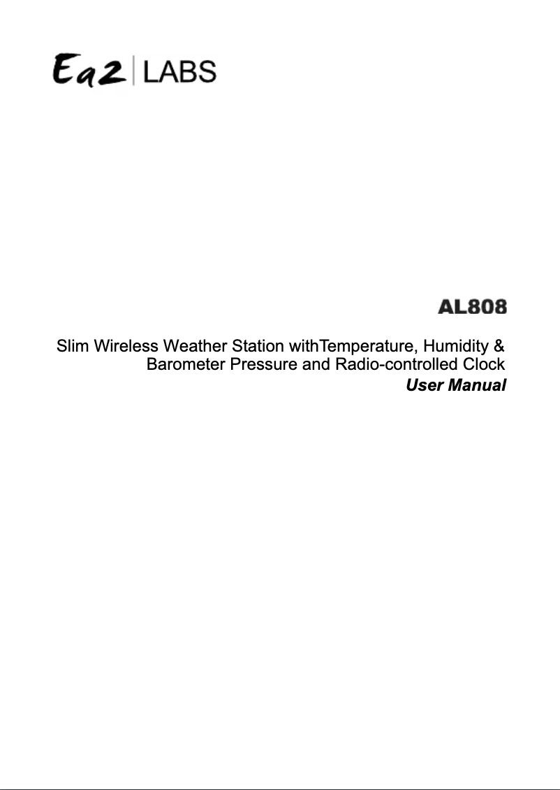 Image de la première page du manuel de l'appareil AL808