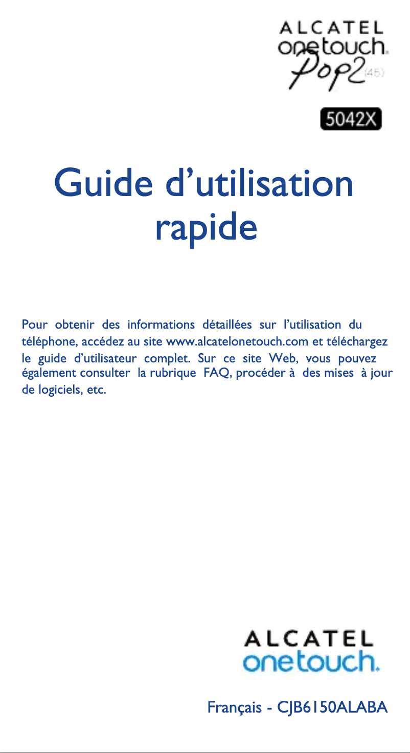 Page 1 de la notice Manuel utilisateur Alcatel One Touch Pop 2