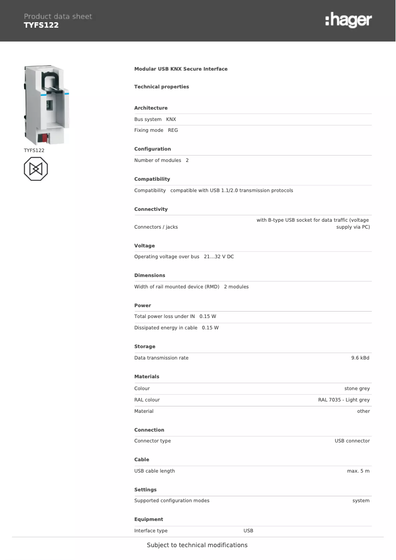 Image de la première page du manuel de l'appareil TYFS122