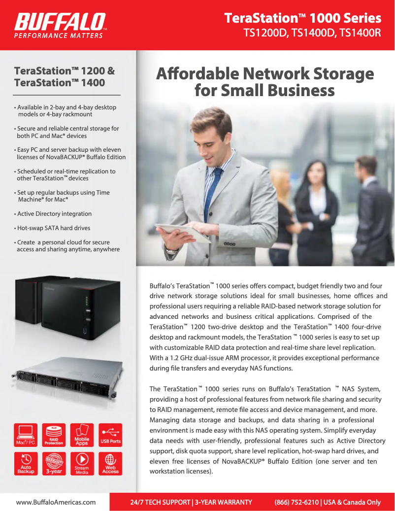 Image de la première page du manuel de l'appareil TeraStation 1400