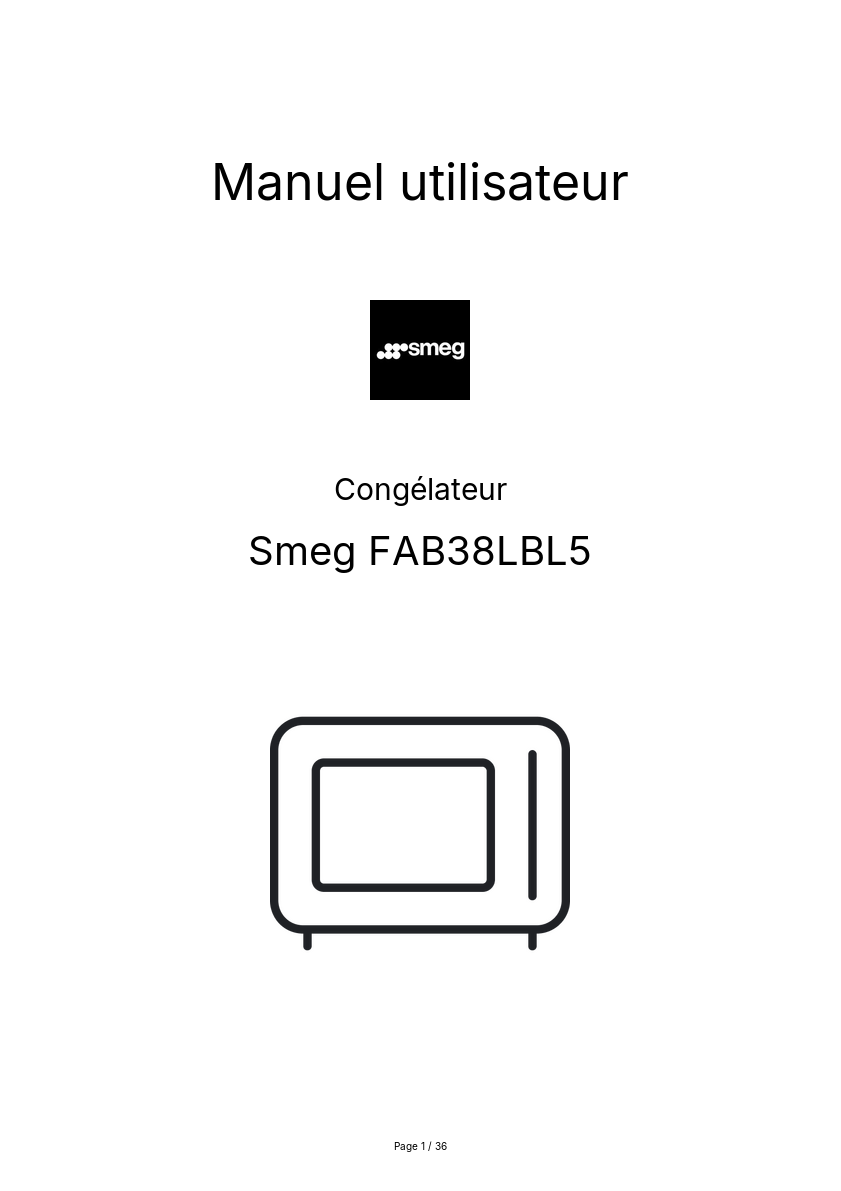 Image de la première page du manuel de l'appareil FAB38LBL5