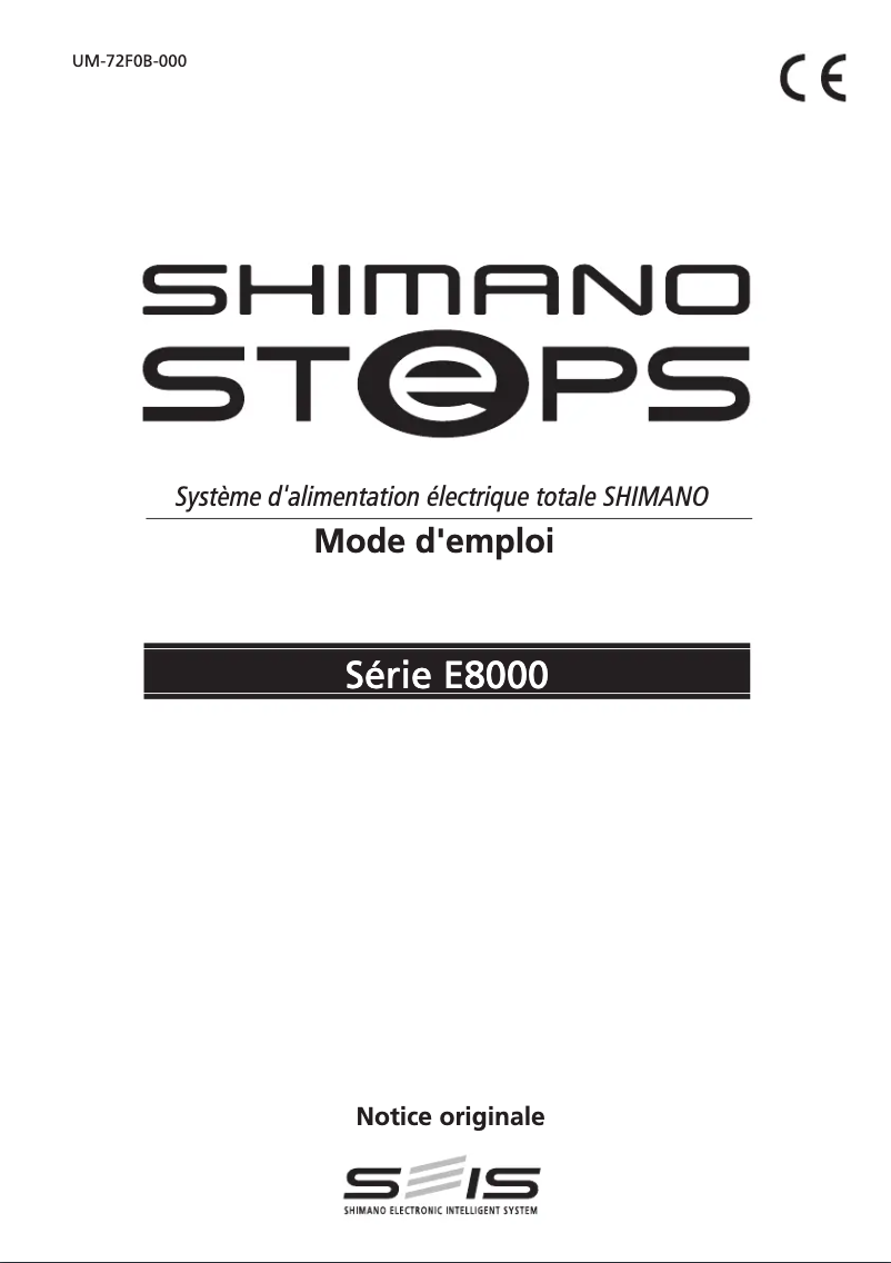 Page 1 de la notice Manuel utilisateur Shimano DU-E8000