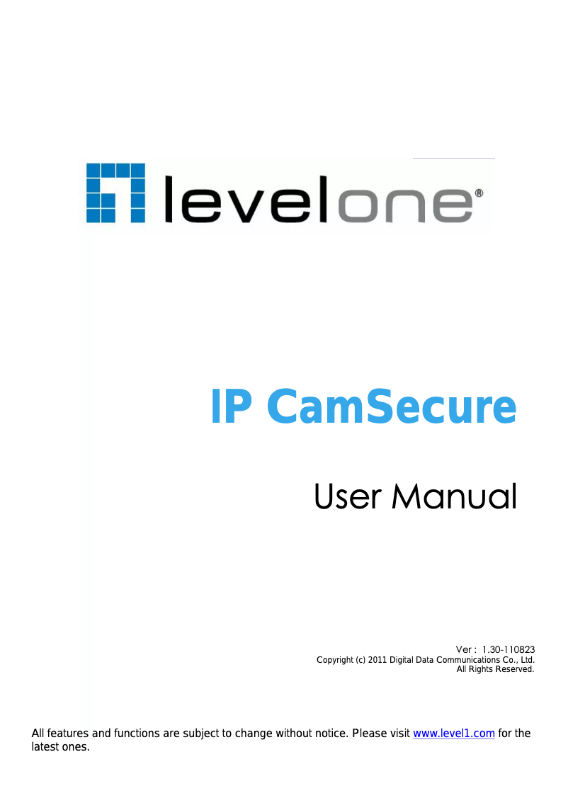 Page 1 de la notice Manuel utilisateur LevelOne FCS-9425