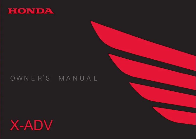 Page 1 de la notice Manuel utilisateur Honda X-ADV (2022)