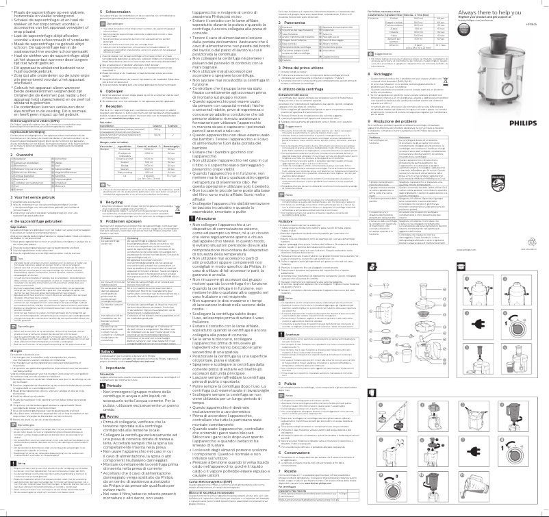 Página 1 del manual Manual de usuario Philips Viva Collection HR1845