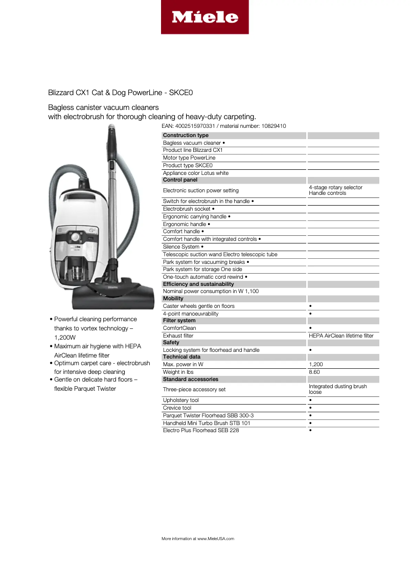 Image de la première page du manuel de l'appareil Blizzard CX1 Cat & Dog PowerLine