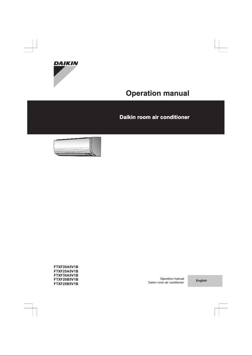 Page 1 de la notice Manuel utilisateur Daikin FTXF20A
