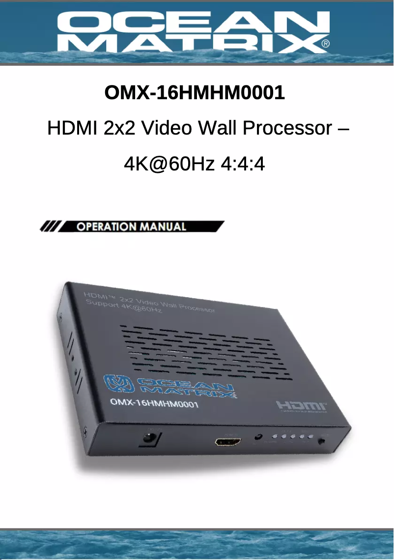 Page n°1 - Manuel utilisateur Ocean Matrix OMX-16HMHM0001