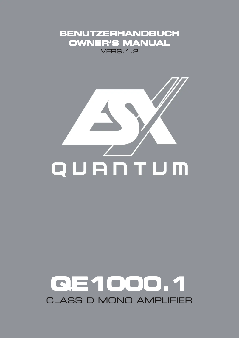 Page 1 de la notice Manuel utilisateur ESX Quantum QE1000.1