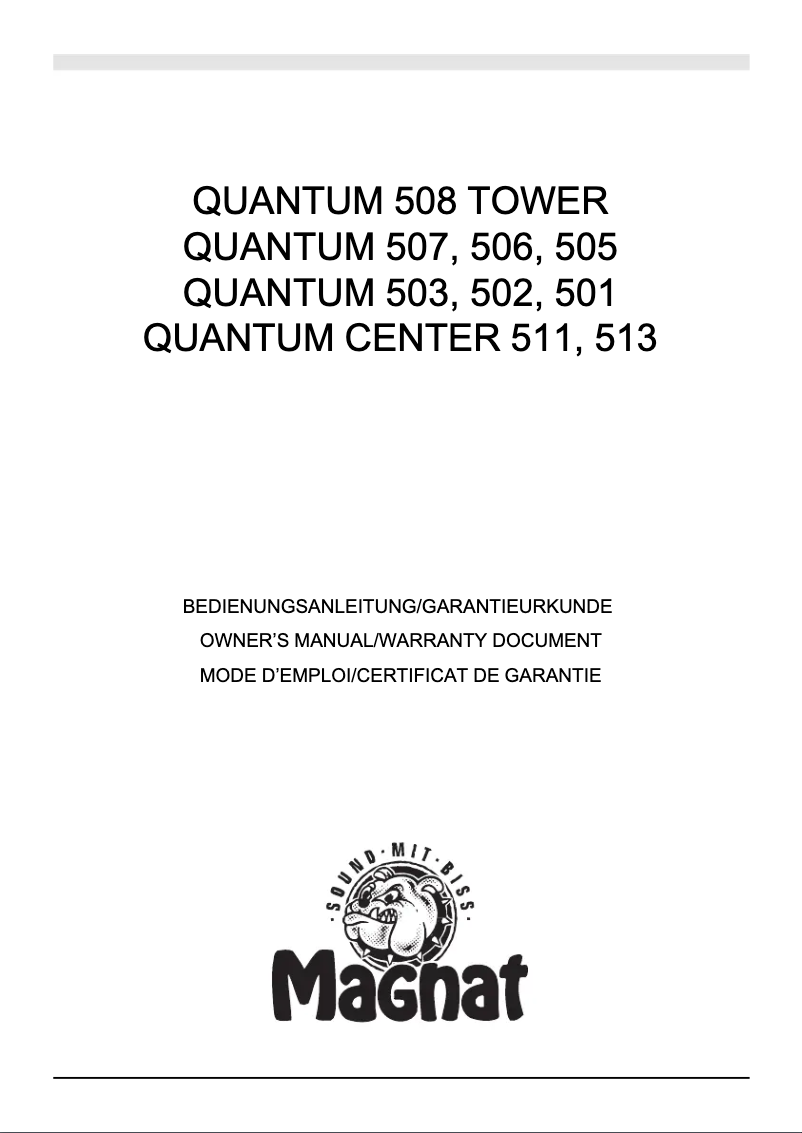 Page 1 de la notice Manuel utilisateur Magnat Quantum 502