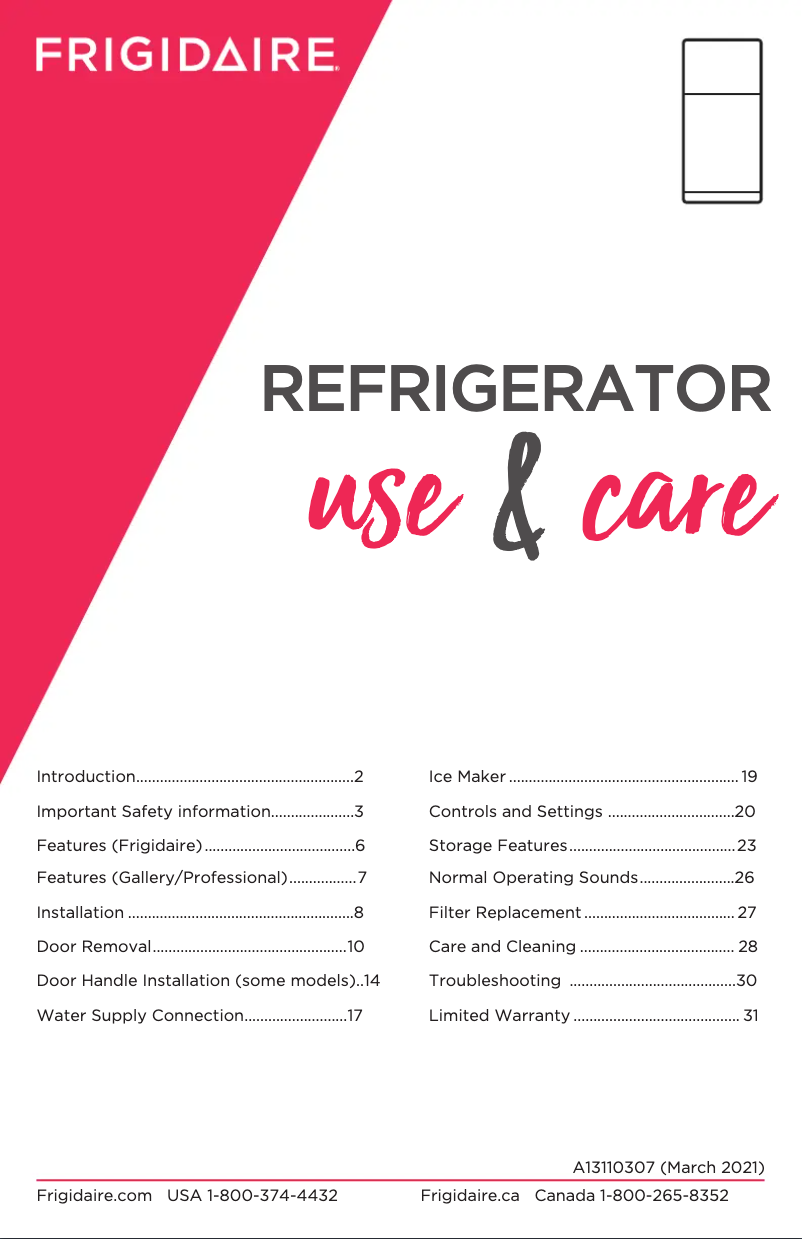 Image de la première page du manuel de l'appareil FFHT2045VW