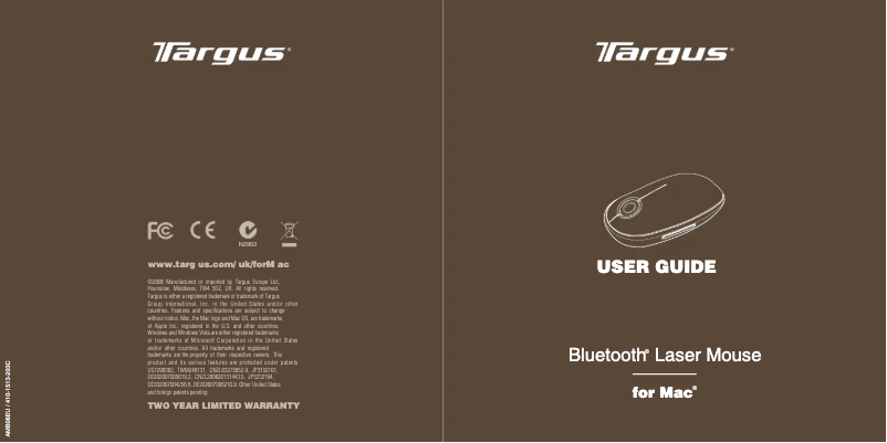 Page 1 de la notice Manuel utilisateur Targus AMB08EU